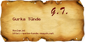 Gurka Tünde névjegykártya